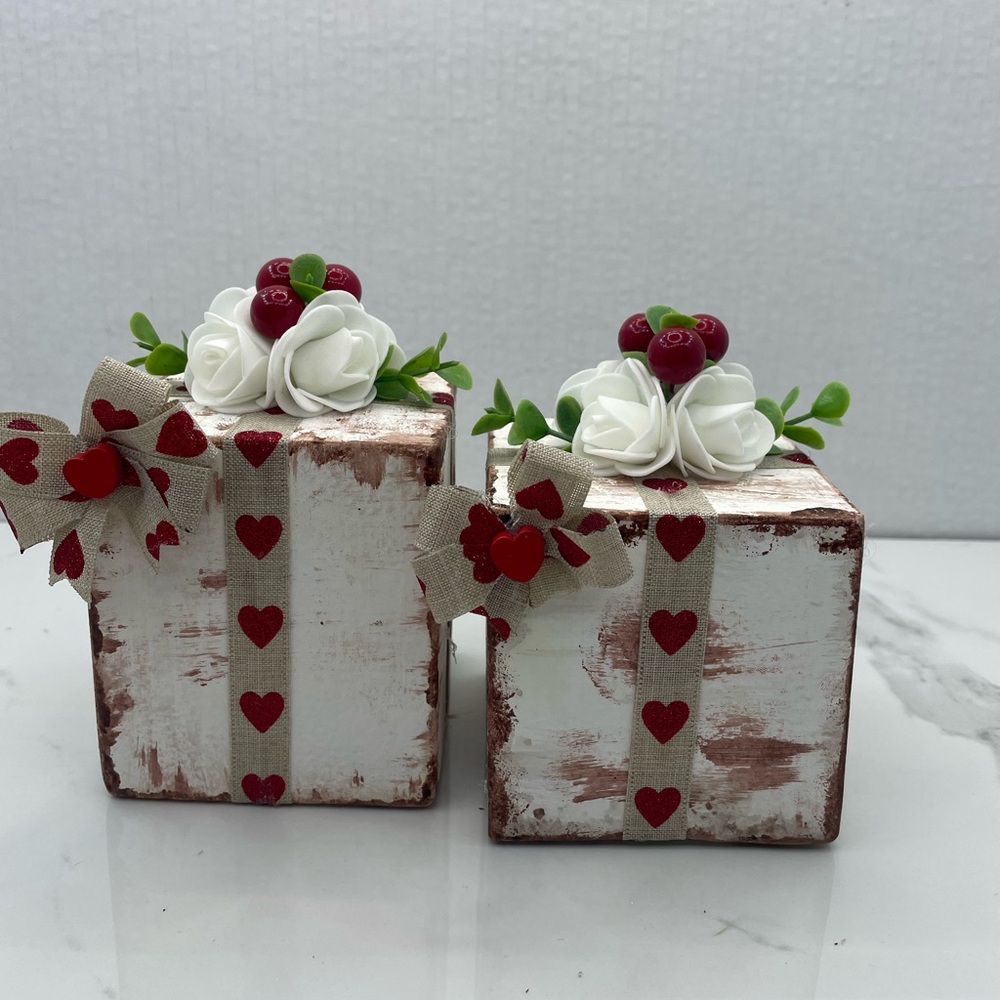 Valentine's Day Wooden Gifts, Valentine's Day Tiered Tray Decor